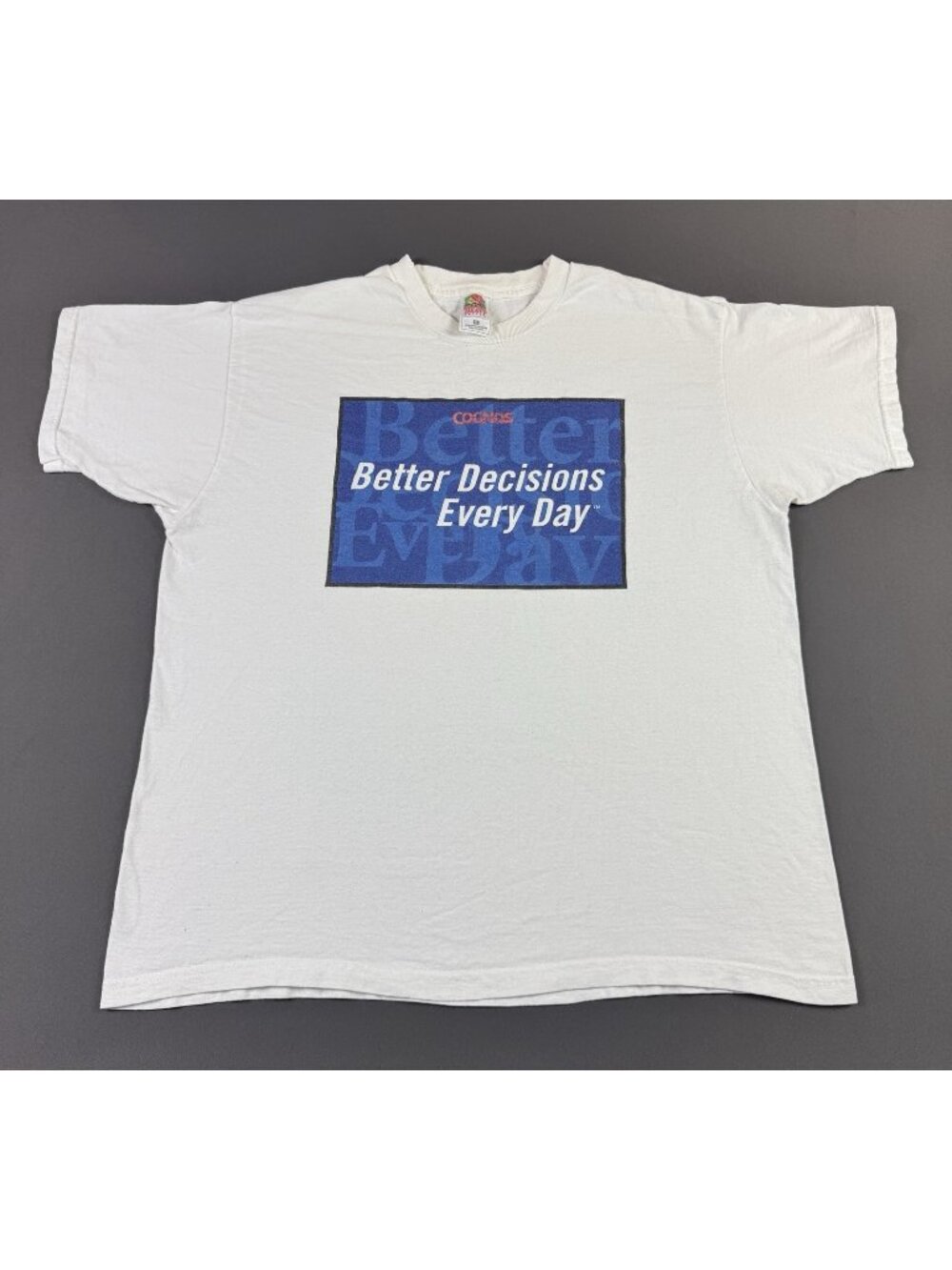 Rare Vintage 90s Cognos IBM Software Promo Computer Windows Mac Apple XL White T